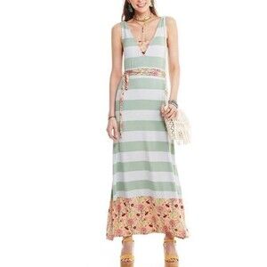 Matilda Jane M Seaside Afternoon Maxi Dress Mint Stripe Floral